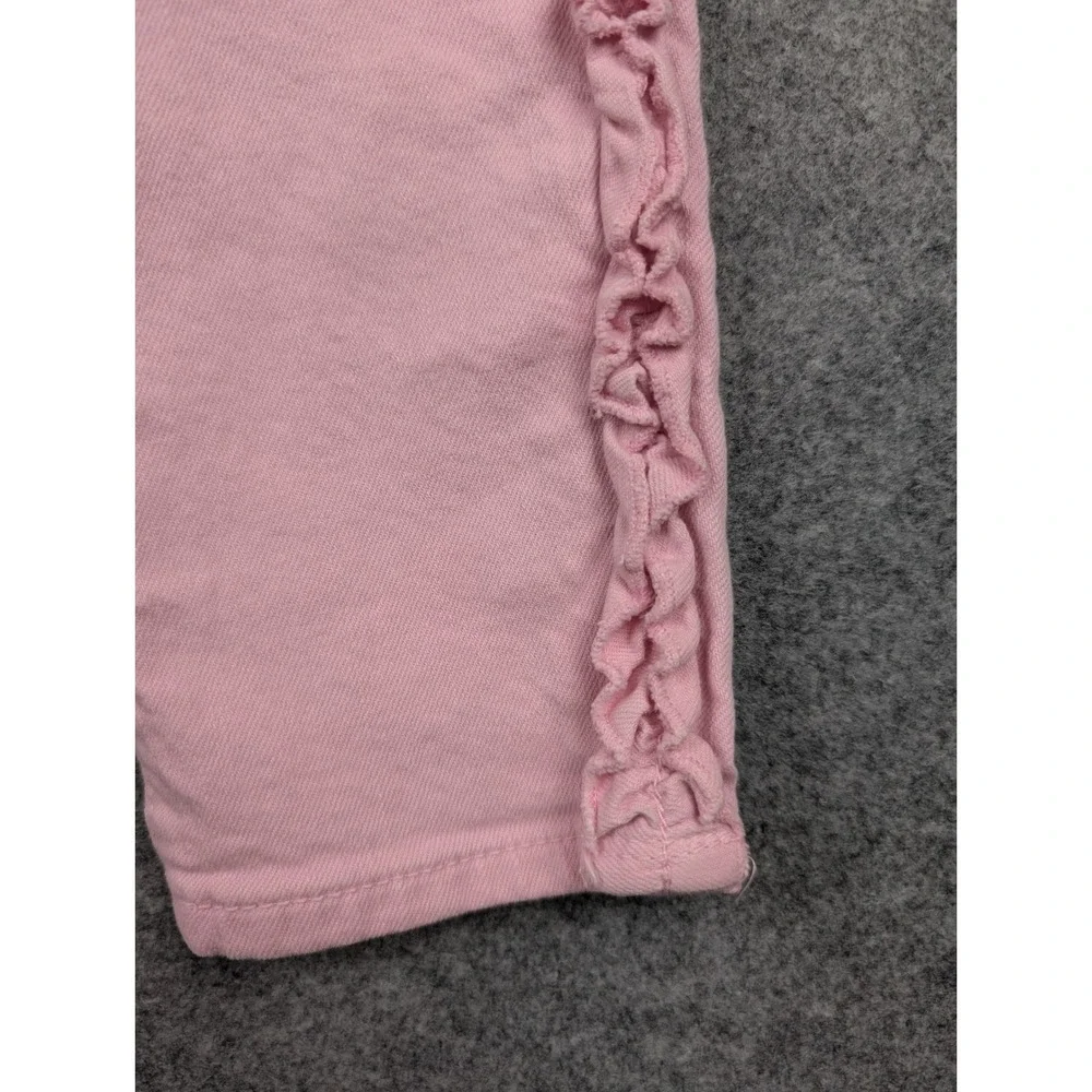 Gymboree Girls Pink Super Skinny Ruffle Side Trim Jeans Size 7 Adjustable Waist